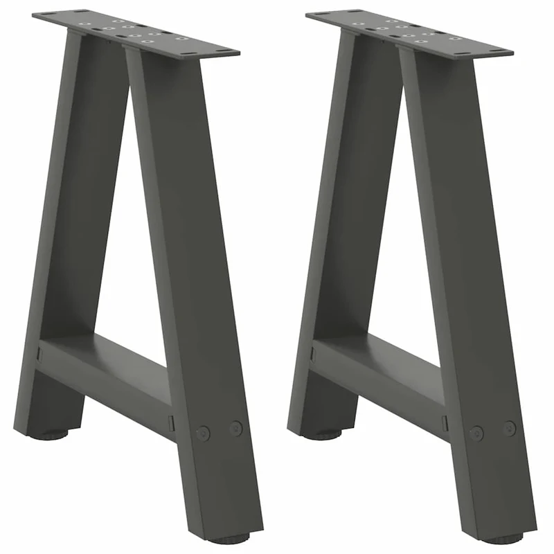 Lot de 2 pieds de table basse en forme de A 50 x 42 x 43 cm finition moderne stable en acier anthracite 02_0057114