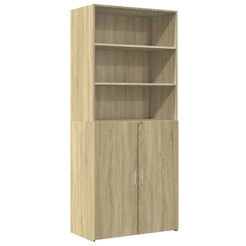 Buffet bahut commode armoire meuble de rangement organisateur cuisine salle de séjour salon haut sonoma 80 x 42,5 x 185 cm bois d'ingénierie marron 02_0034210