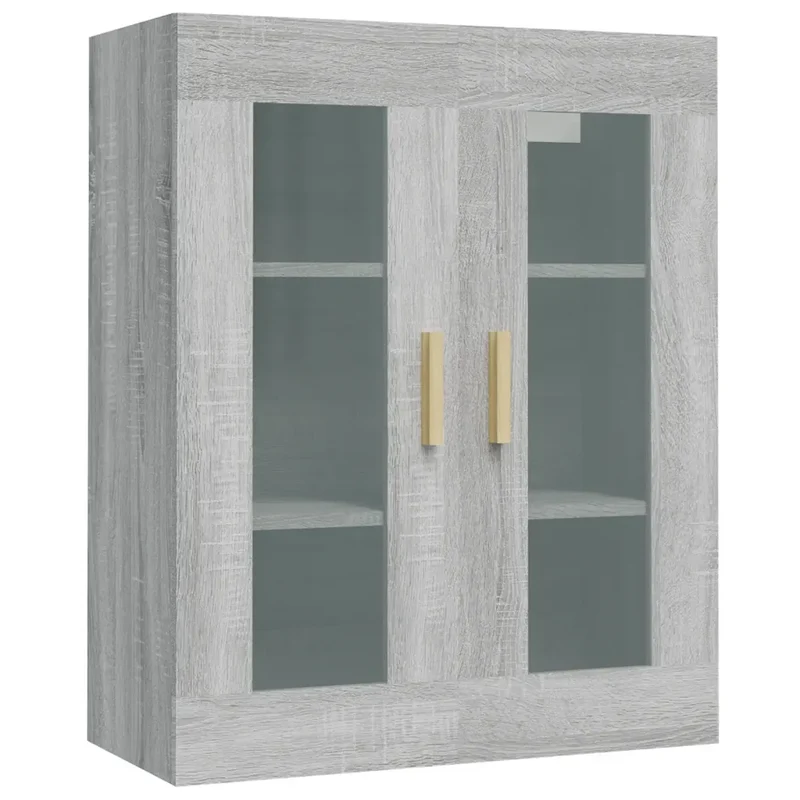Armoire murale suspendue pratique pour salon rangement 69 x 34 x 90 cm en bois d'ingénierie gris 02_0048317