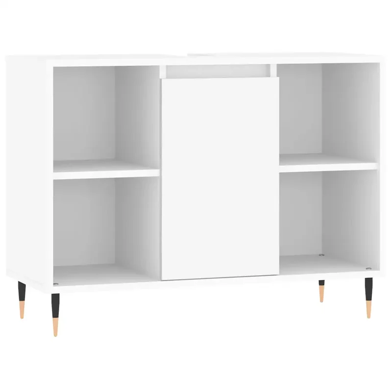 Armoire de salle de bain design industrielle rangement flexible 80 x 33 x 60 cm en bois d'ingénierie blanc 02_0049049