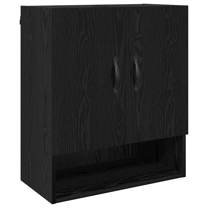 Armoire murale rectangulaire chic pratique espace réduit 60 x 31 x 70 cm en bois d'ingénierie chêne noir 02_0052487