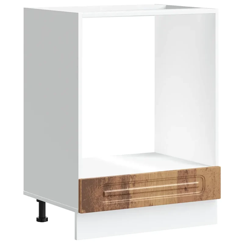 Armoire à four classique peu encombrante avec espace de rangement 60 x 46 x 81,5 cm en bois d'ingénierie vieux bois 02_0049948