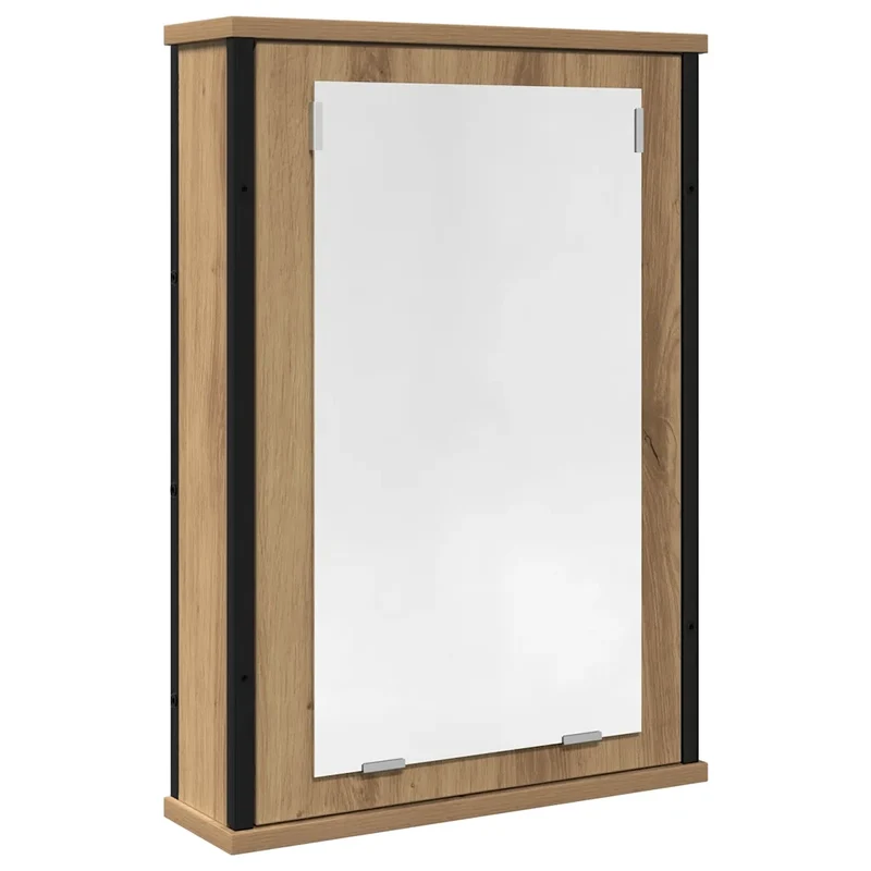 Armoire de salle de bain murale design épuré espace de rangement 42 x 12 x 60 cm en bois chêne artisanal 02_0051850