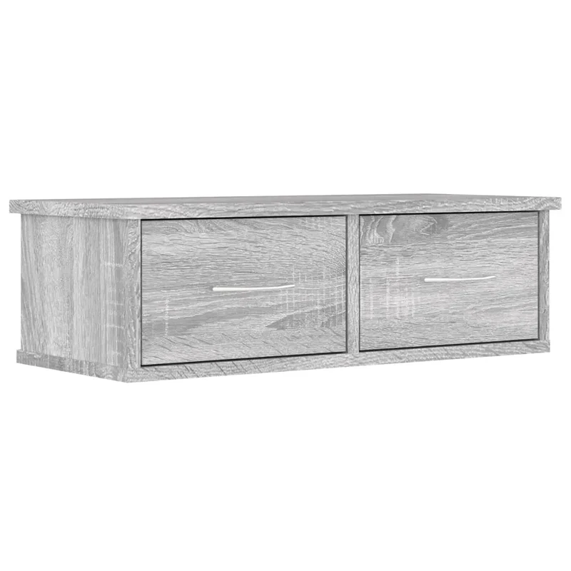 Armoire murale pratique design moderne rangement 60 x 26 x 18 cm en bois d'ingénierie gris 02_0048127