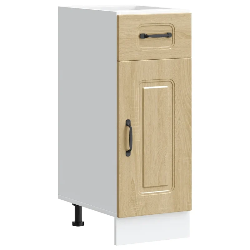 Armoire de cuisine avec porte pratique rangement 30 x 46 x 81,5 cm en bois d'ingénierie chêne sonoma 02_0049883