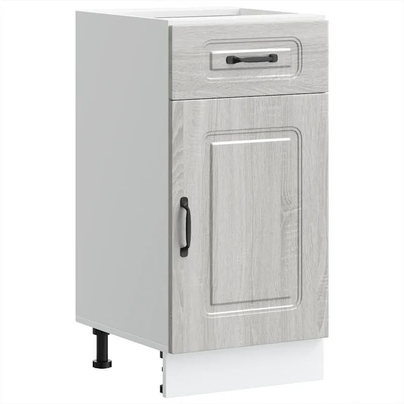Armoire de cuisine moderne rangement pratique pieds réglables 40 x 46 x 81,5 cm en bois d'ingénierie sonoma gris 02_0049896