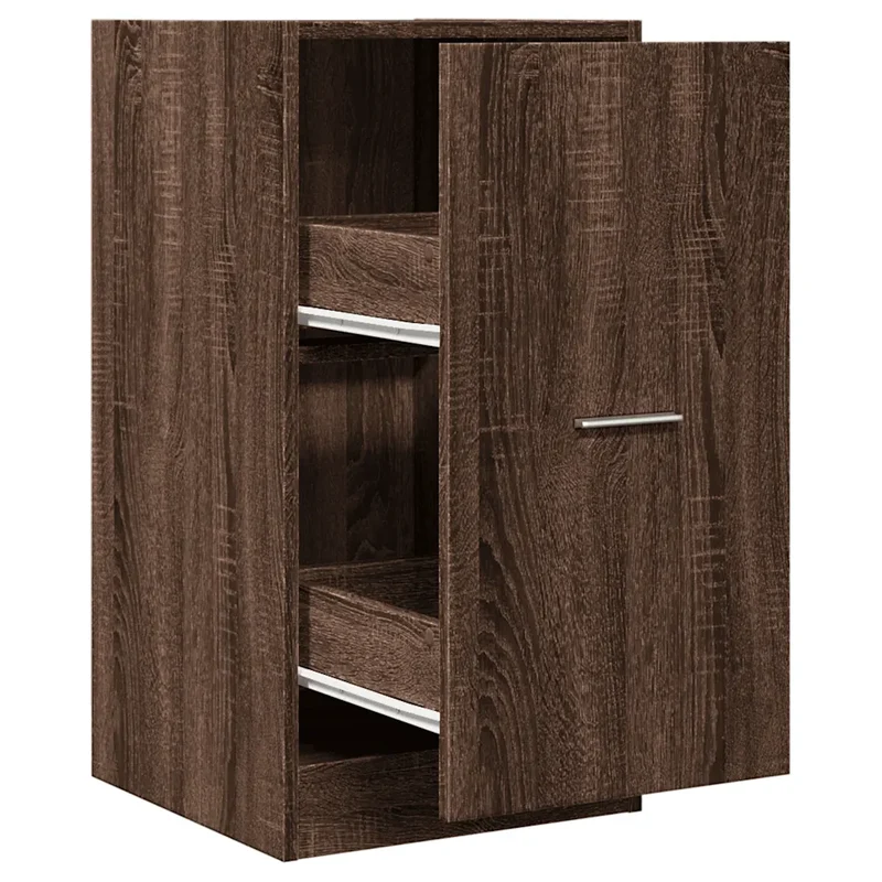 Armoire apothicaire chêne marron 40 x 41 x 77,5 cm grand espace de rangement multifonctionnelle design en bois d'ingénierie marron 02_0050634