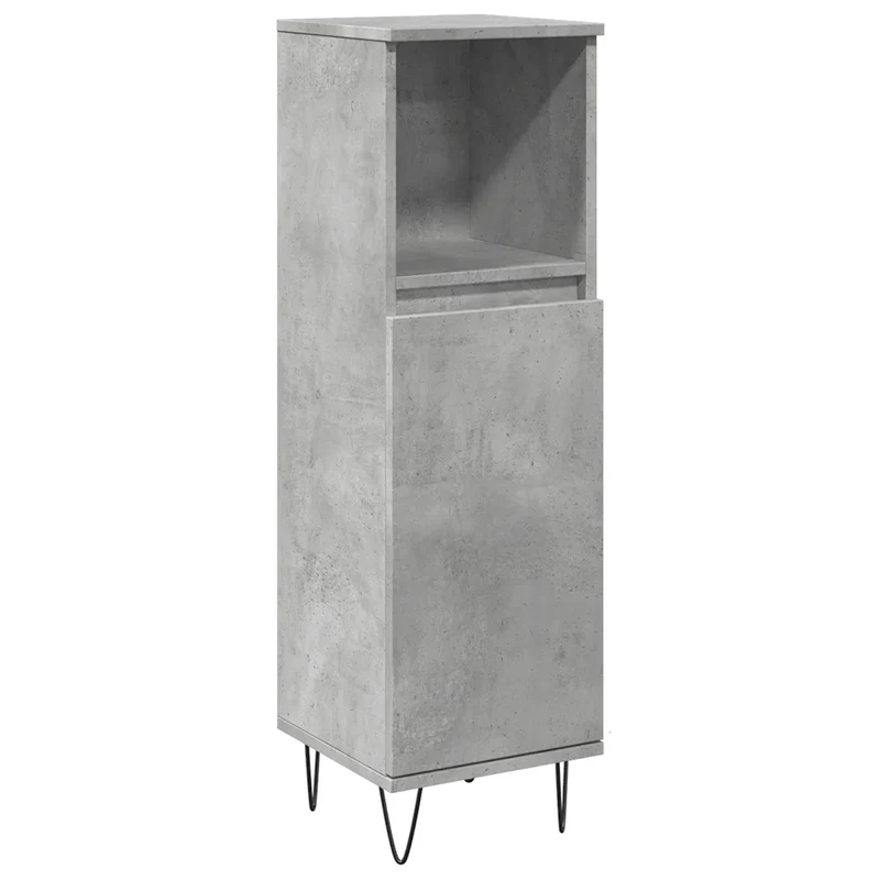 Armoire de salle de bain moderne rangement flexible 30 x 30 x 100 cm en bois d'ingénierie gris béton 02_0051087