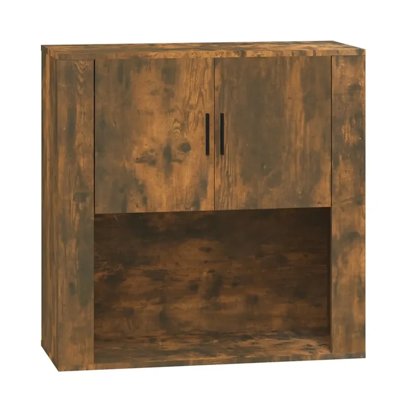 Armoire murale pratique pour rangement design mural 80 x 33 x 80 cm en bois d'ingénierie chêne fumé 02_0048278
