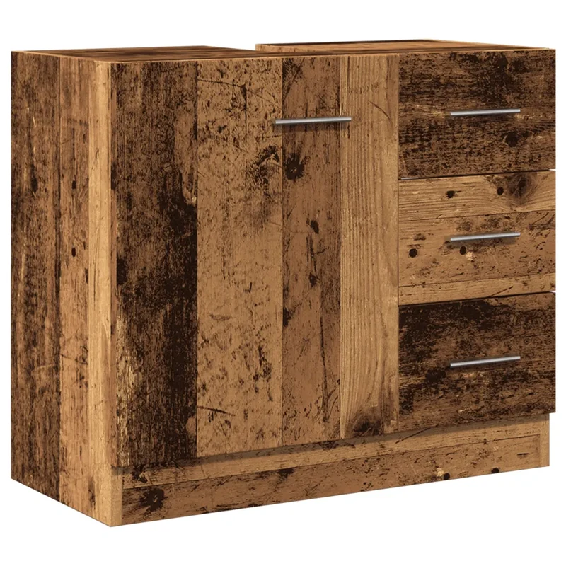 Armoire d'évier vintage bois d'ingénierie 63 x 30 x 54 cm grand espace de rangement style rustique en bois vieux 02_0051186