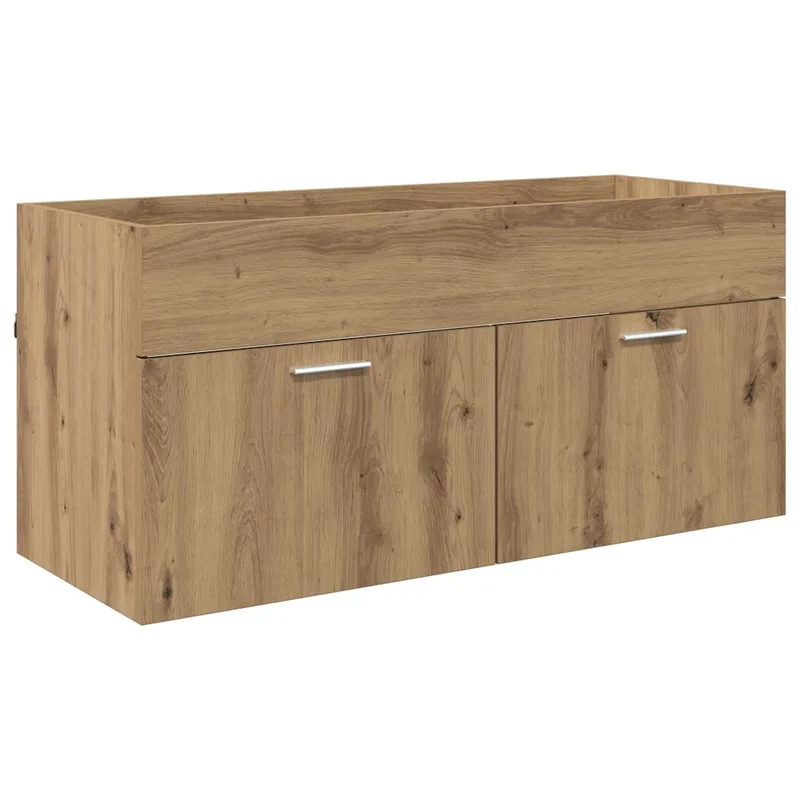Armoire de lavabo moderne avec grand espace de stockage 100 x 38,5 x 46 cm en bois d'ingénierie chêne artisanal 02_0052659
