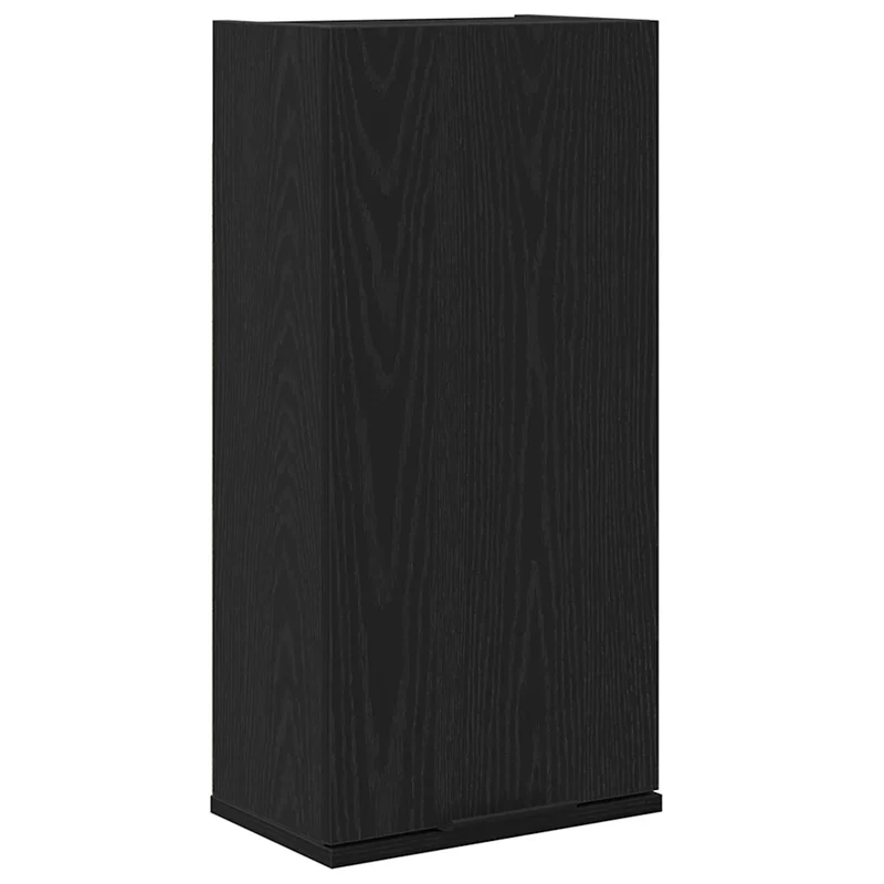 Armoire murale rangement bois d'ingénierie 32 x 20 x 67 cm gain de place design classique en bois noir 02_0051806