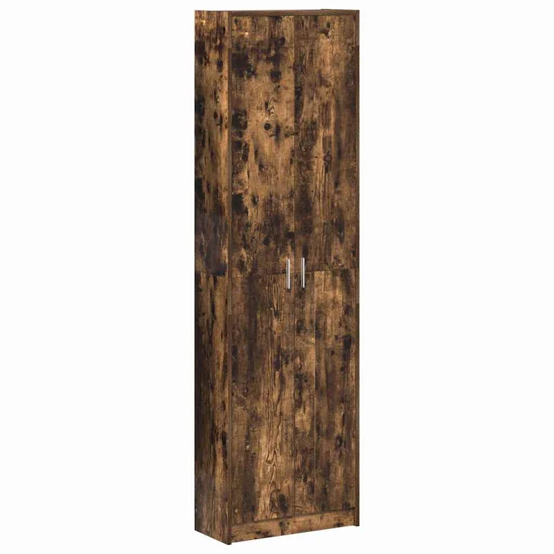Armoire moderne en bois d'ingénierie chêne fumé 55 x 25 x 189 cm rangement spacieux design épuré 02_0055919