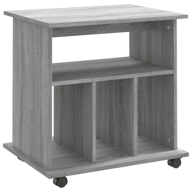Armoire roulante rangement bureau 60 x 45 x 60 cm surface stable praticité moderne en bois d'ingénierie gris 02_0048536