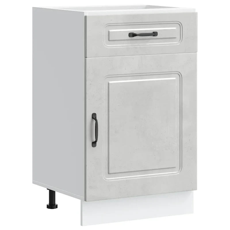Armoire de cuisine Kalmar rangement pratique 50 x 46 x 81,5 cm style moderne en bois d'ingénierie gris béton 02_0049904