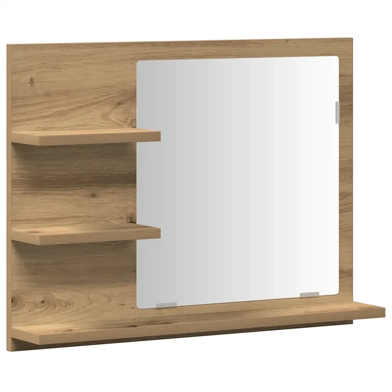 Armoire à miroir design épuré salle de bain 60 x 10 x 45 cm espace de rangement pratique en bois chêne artisanal 02_0050828