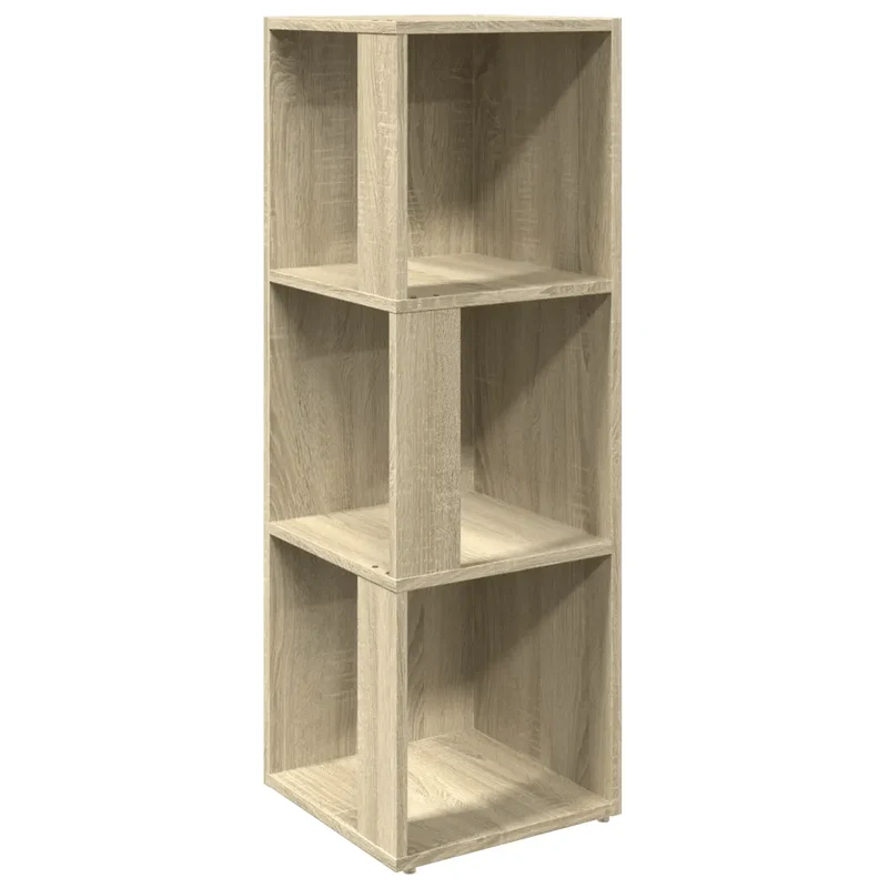 Armoire d'angle compacte 33 x 33 x 100 cm 3 compartiments élégante moderne en bois d'ingénierie chêne sonoma 02_0047970