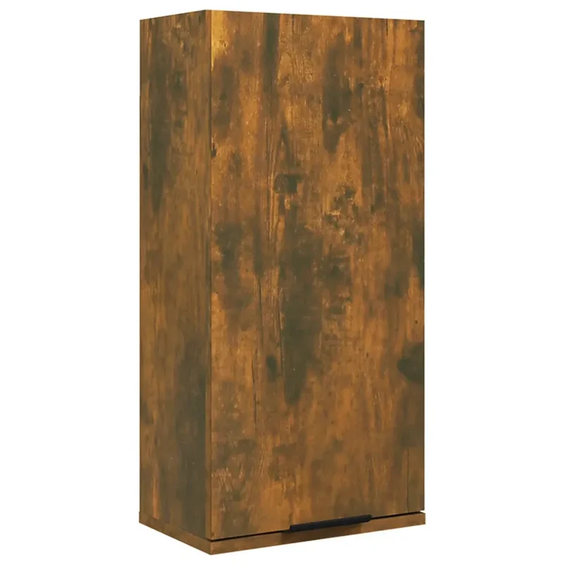Armoire de salle de bain murale rangement 32 x 20 x 67 cm design élégant en bois d'ingénierie chêne fumé 02_0048297