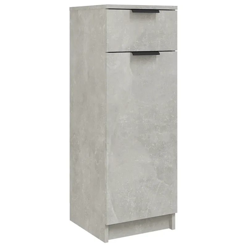 Armoire de salle de bain classique 32 x 34 x 90 cm grand espace de rangement design élégant en bois d'ingénierie gris béton 02_0047987
