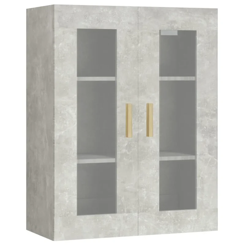 Armoire murale suspendue avec grand espace de rangement moderne 69,5 x 34 x 90 cm en bois d'ingénierie gris béton 02_0048023