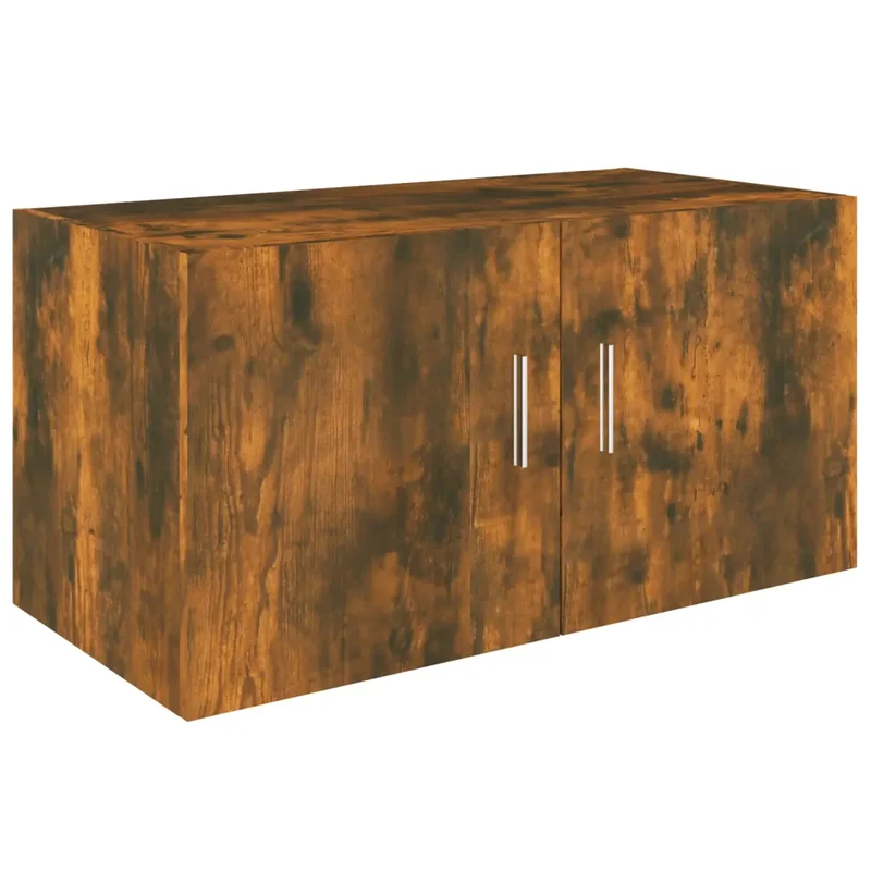 Armoire murale moderne design élégant 80 x 39 x 40 cm économies d'espace anti-poussière en bois d'ingénierie chêne fumé 02_0048173
