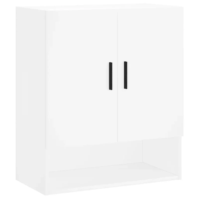 Armoire murale blanche moderne 60 x 31 x 70 cm rangement pratique décoration intérieure en bois blanc 02_0048775
