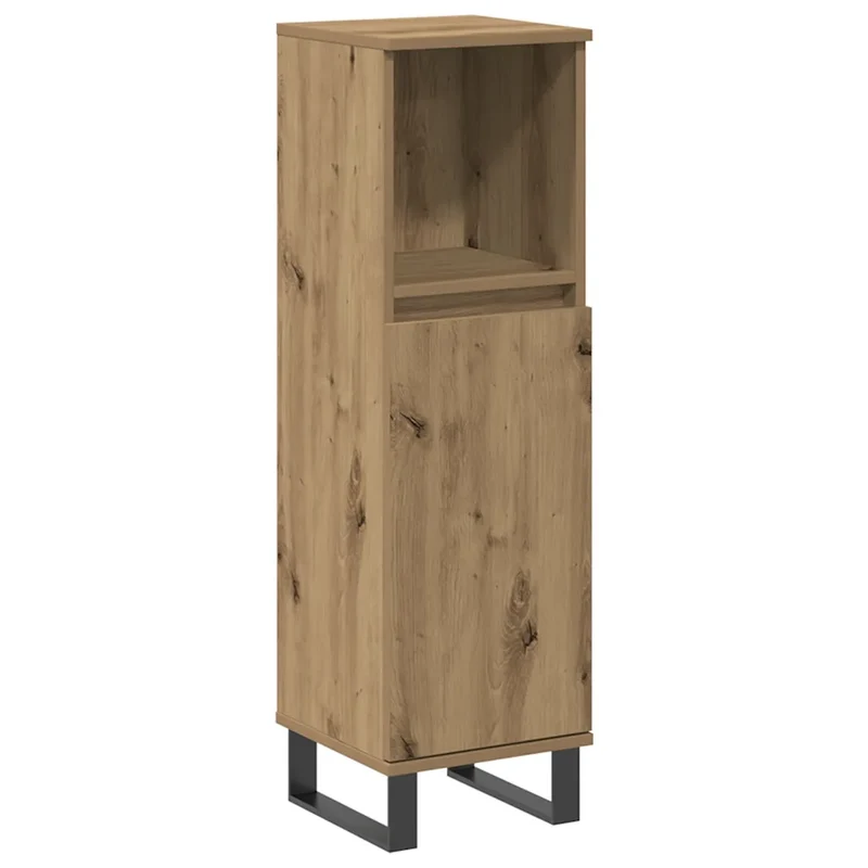 Armoire de salle de bain chêne artisanal rangement 30 x 30 x 100 cm style industriel finition lisse en bois d'ingénierie chêne artisanal 02_0051092