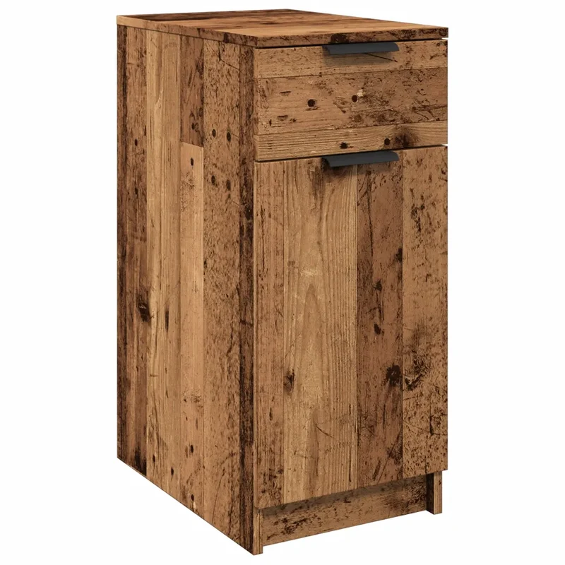 Armoire de bureau vintage avec tiroir rangement 33 x 50 x 75 cm en bois d'ingénierie vieux bois 02_0050996