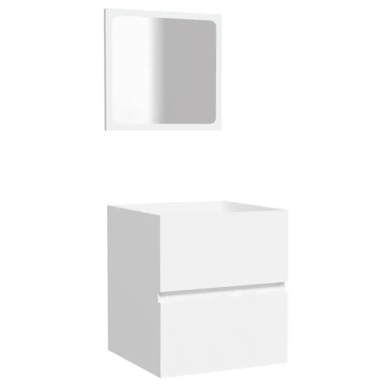 Armoire de salle de bain avec miroir pratique 41 x 38,5 x 45 cm rangement mural moderne en bois blanc 02_0047830