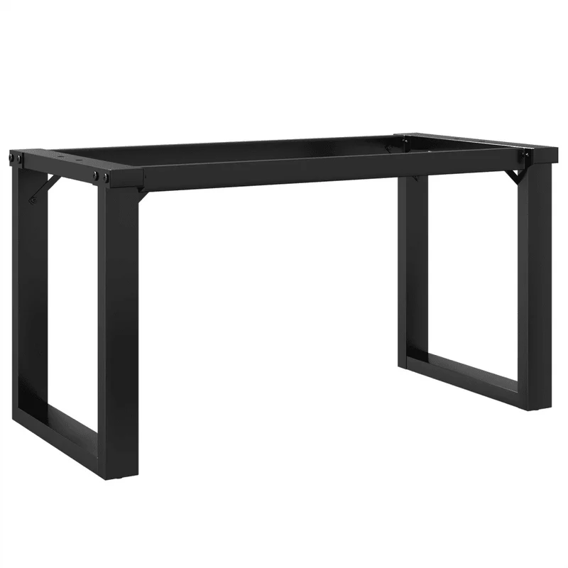 Pieds de table basse cadre en O 90 x 30 x 43 cm robustes design industriel en acier noir 02_0047220