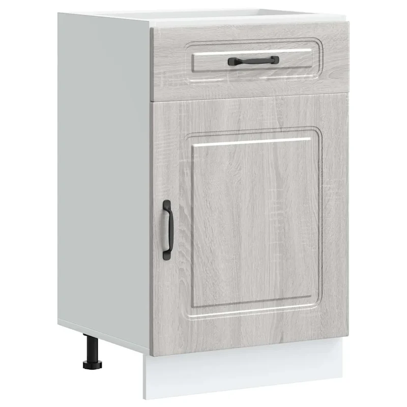 Armoire de cuisine moderne avec porte pratique grand rangement 50 x 46 x 81,5 cm en bois d'ingénierie sonoma gris 02_0049906