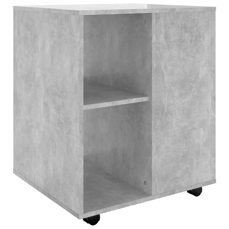 Armoire à roulettes mobile moderne rangement bureau 60 x 53 x 72 cm en bois d'ingénierie gris béton 02_0047926