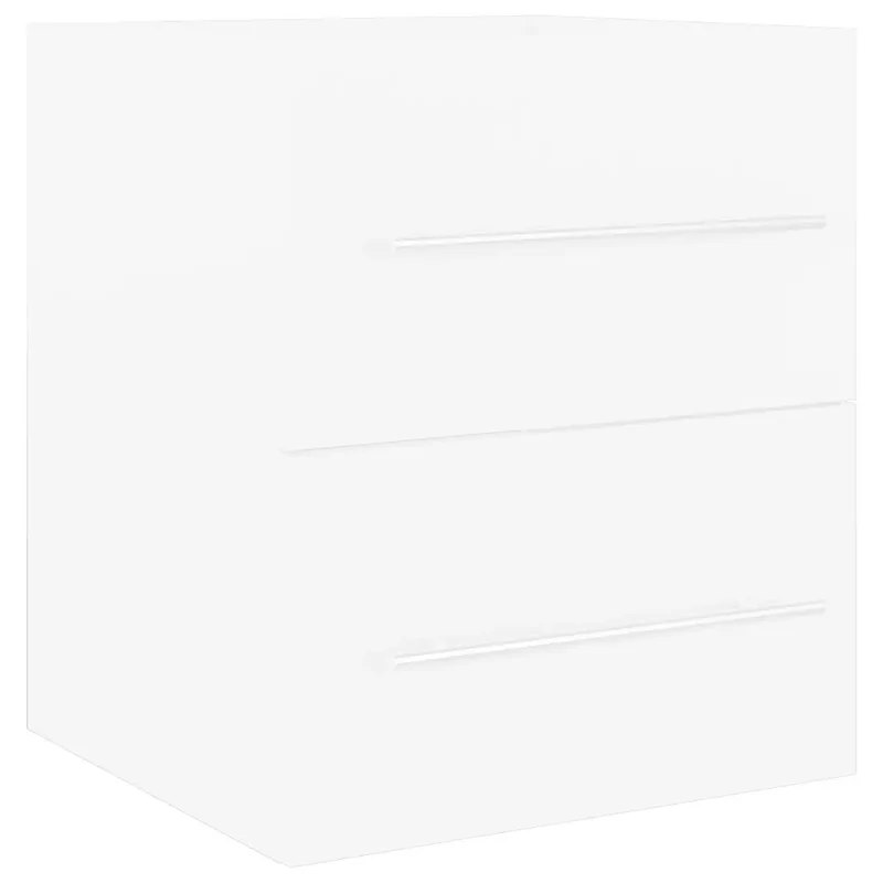 Armoire d'évier blanche avec tiroir design épuré salle de bain 41 x 38,5 x 48 cm en bois blanc 02_0047807