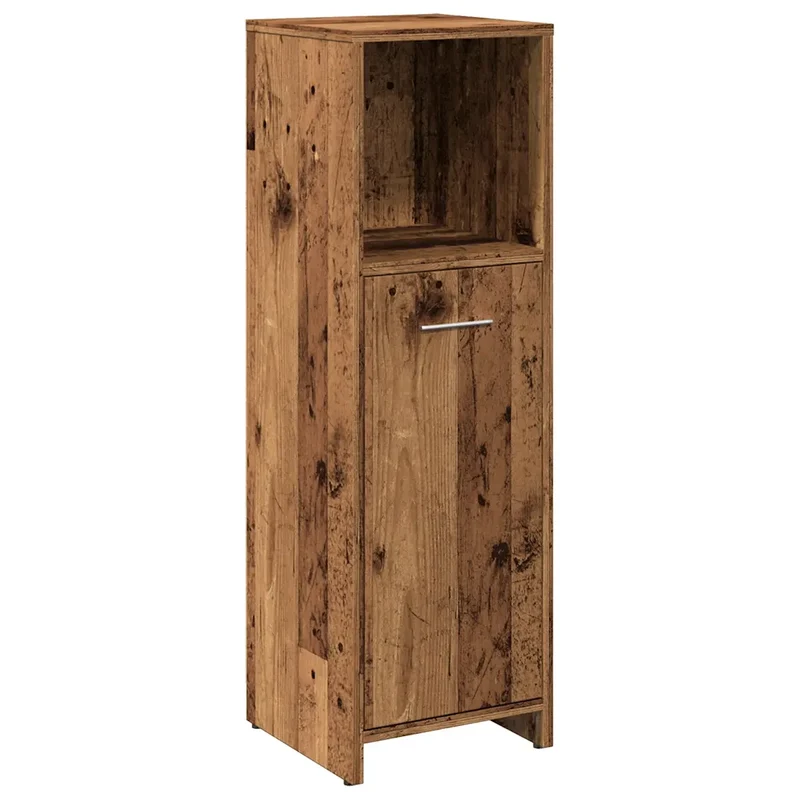 Armoire de salle de bain rustique pratique rangement 30 x 30 x 95 cm en bois d'ingénierie vieux bois 02_0050717