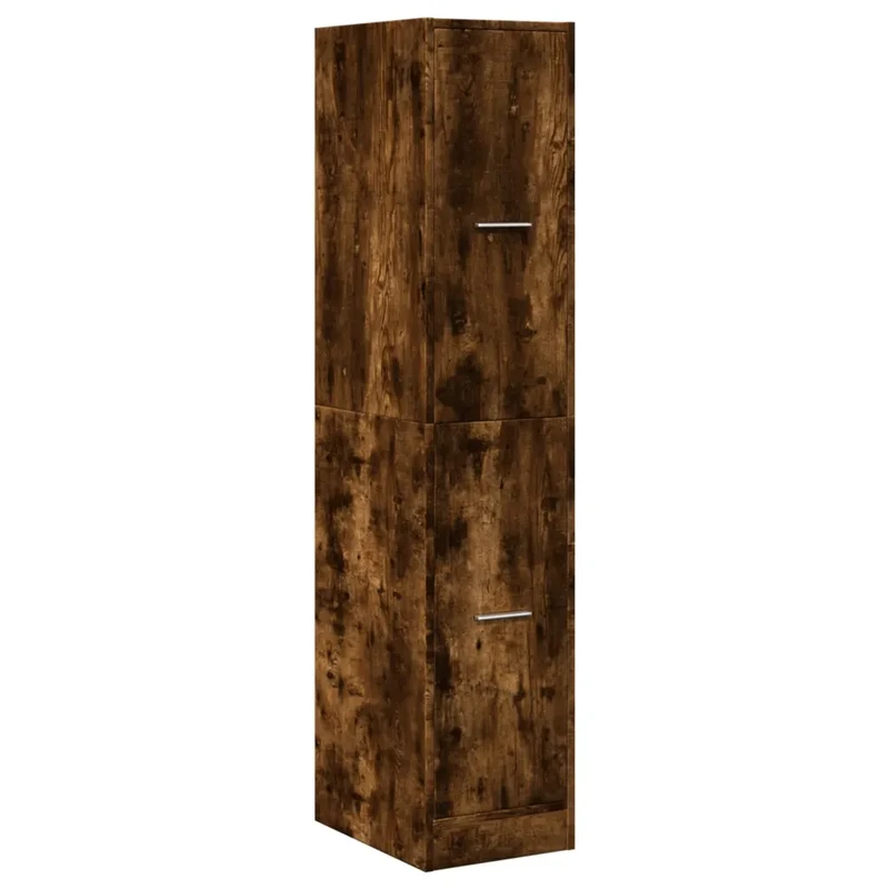 Armoire d'apothicaire multifonctionnelle avec 4 tiroirs rangement 30 x 41 x 144 cm en bois d'ingénierie chêne fumé 02_0050623