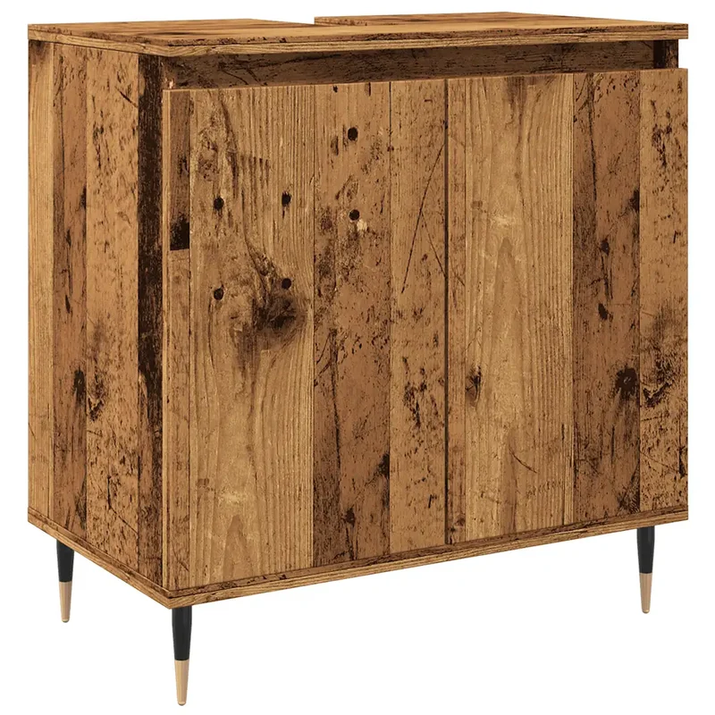 Armoire de salle de bain en vieux bois 58 x 33 x 60 cm industriel avec grand espace de rangement finition mate en bois vieux bois 02_0051094