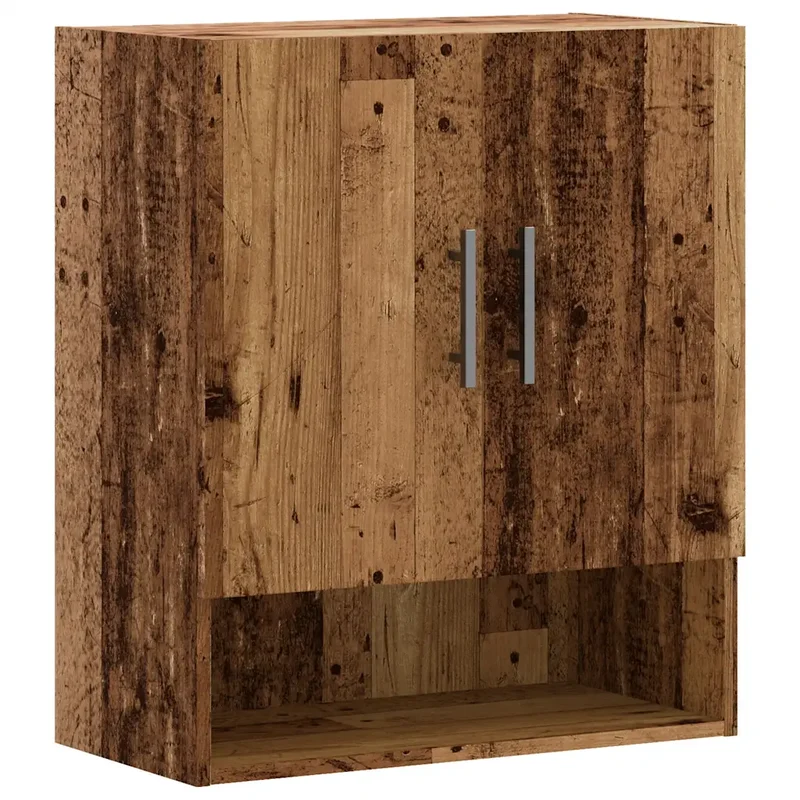Armoire murale vintage bois d'ingénierie 60 x 31 x 70 cm grand espace rangement finition rustique en bois vieux 02_0051132