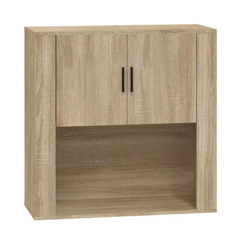 Armoire murale suspendue design pratique rangement 80 x 33 x 80 cm en bois d'ingénierie chêne sonoma 02_0048276