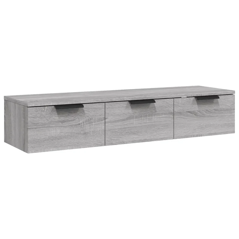 Armoire murale design polyvalente rangement 102 x 30 x 20 cm en bois d'ingénierie gris 02_0048307