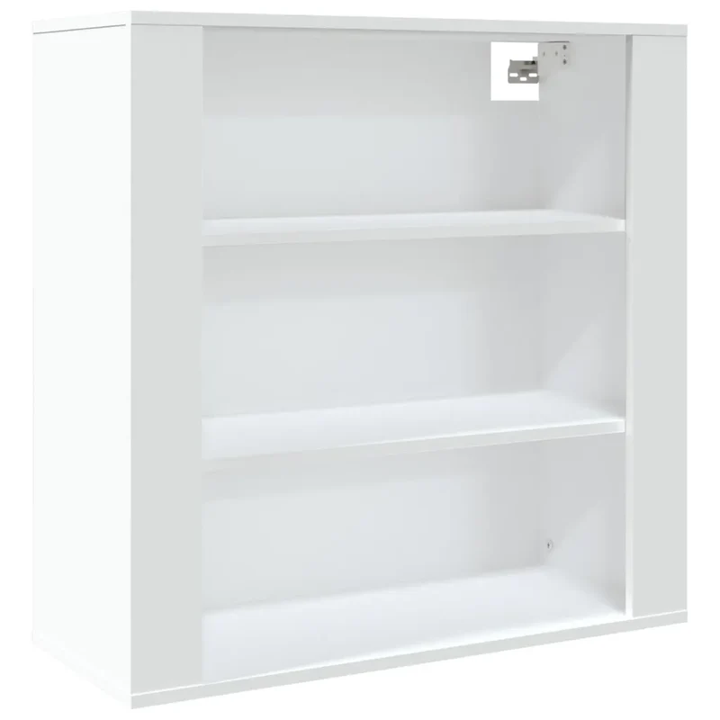 Armoire murale pratique 80 x 33 x 80 cm 3 étagères gain de place design épuré en bois d'ingénierie blanc 02_0048281