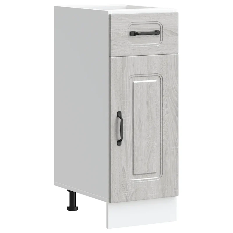 Armoire de cuisine Kalmar spacieuse 30 x 46 x 81,5 cm pieds réglables pratique design en bois d'ingénierie sonoma gris 02_0049886