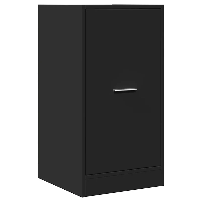 Armoire d'apothicaire multifonctionnelle noire 40 x 41 x 77,5 cm design classique en bois d'ingénierie noir 02_0050629