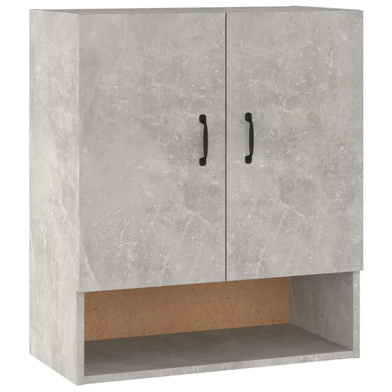 Armoire murale pratique design moderne 60 x 31 x 70 cm rangement optimisé en bois gris béton 02_0048048
