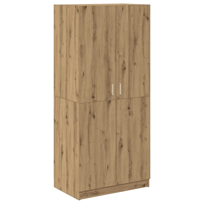 Armoire en chêne artisanal espace de rangement 90 x 52 x 200 cm finition lisse contemporaine en bois chêne 02_0050692