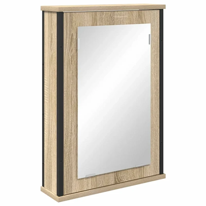 Armoire miroir rectangulaire moderne avec rangement 42 x 12 x 60 cm en bois d'ingénierie chêne sonoma 02_0052136