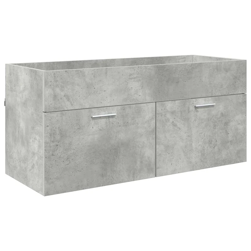 Armoire d'évier moderne avec grand espace de stockage 100 x 38,5 x 46 cm en bois d'ingénierie gris béton 02_0052657