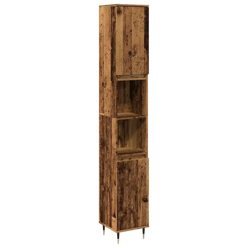 Armoire de salle de bain design industriel 30 x 30 x 190 cm espace de rangement optimal en bois vieux bois 02_0051076