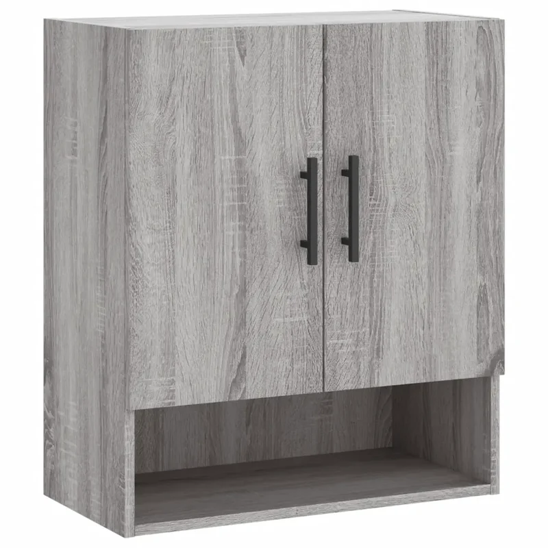 Armoire murale moderne 60 x 31 x 70 cm grand espace de rangement décoratif en bois d'ingénierie gris sonoma 02_0048784