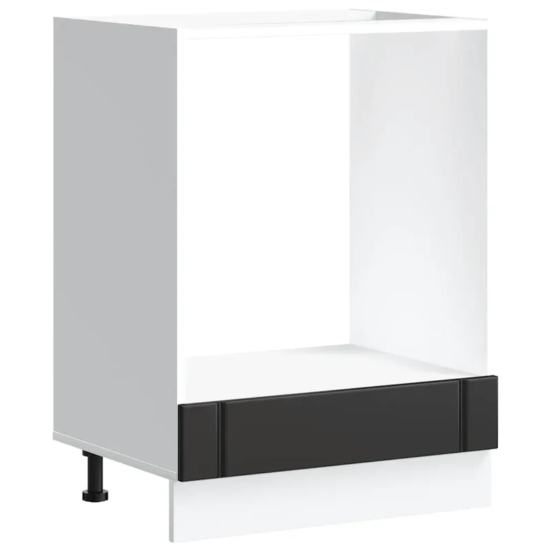 Armoire de four classique réglable espace de rangement 60 x 46 x 81,5 cm en bois d'ingénierie noir 02_0050113