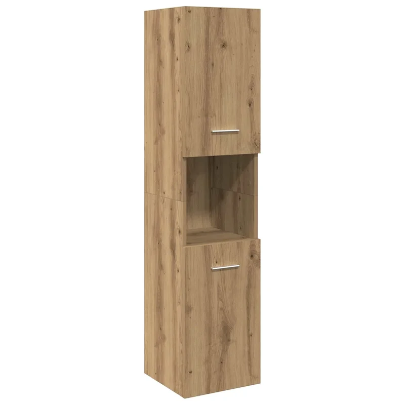 Armoire de salle de bain suspendue moderne rangement spacieux 30 x 30 x 130 cm en bois d'ingénierie chêne artisanal 02_0050806